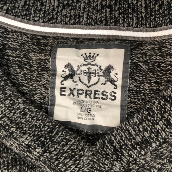 Express V-Neck Marled 100% Cotton Sweater - Picture 6 of 9